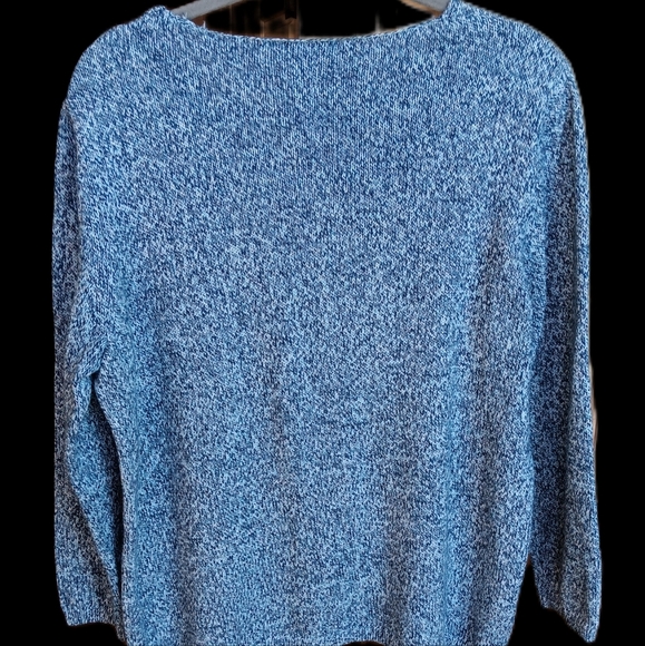 Creation L Blue and Ŵhite Tweed V-neck Sweater for Women size 14 - Picture 6 of 6